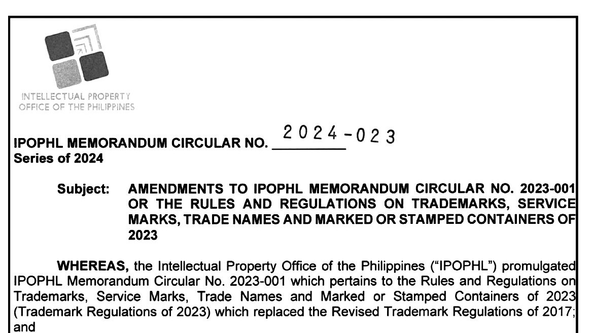 IPOPHL Memorandum Circular No. 2024-023